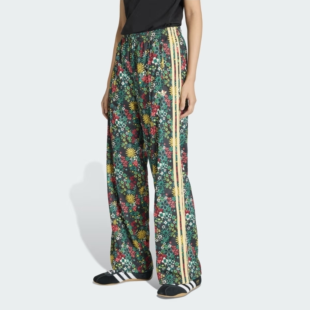NWT adidas x Liberty London Green Floral Wide-Leg Track Pants